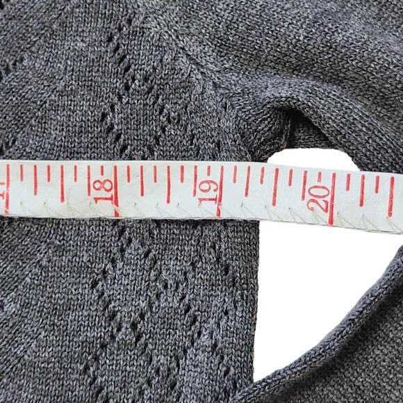 NWT Timeless Blair London Gray Diamond Pointelle Front Cardigan Sweater Size M - Picture 13 of 15